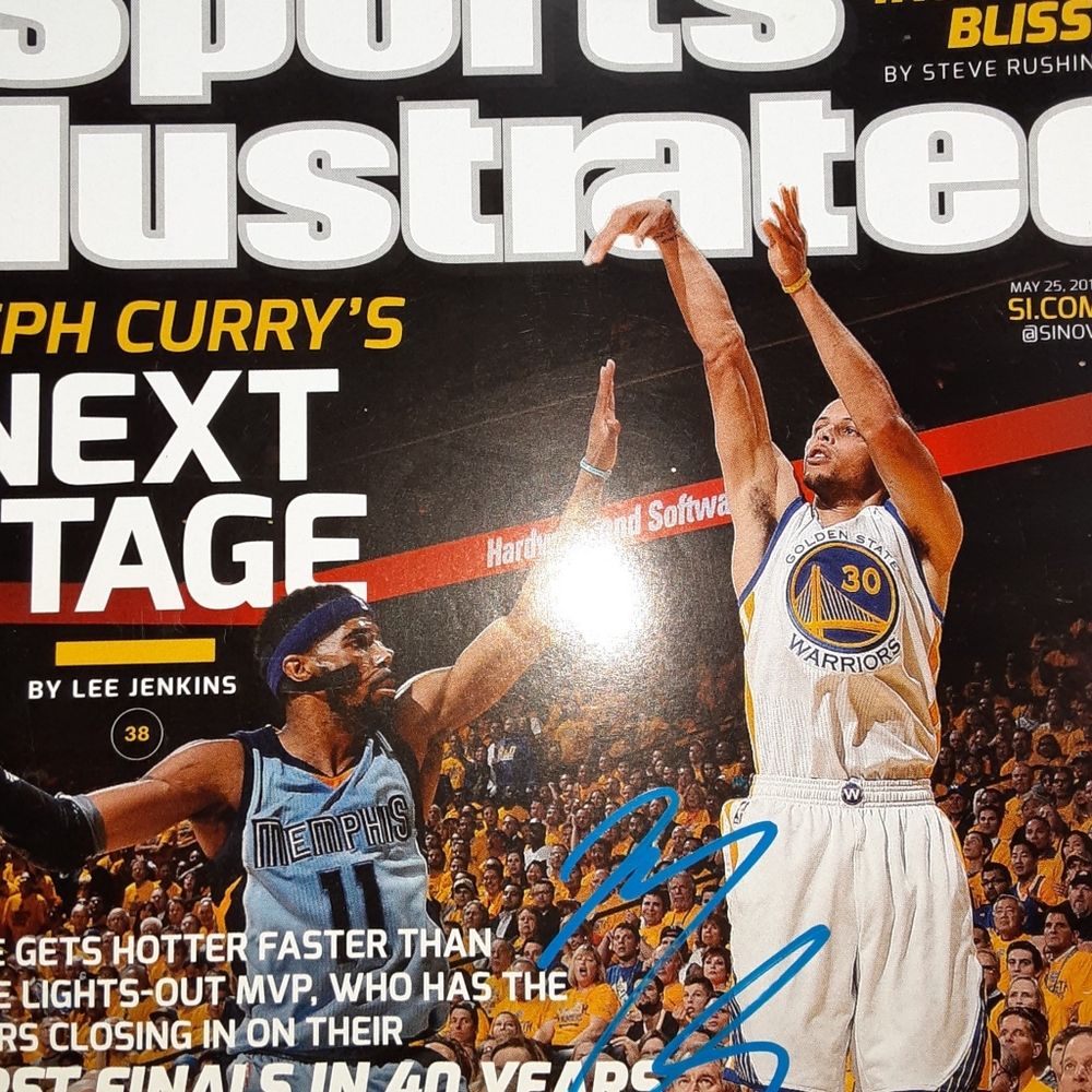 NBA autograph signed Sports illustrated  Warriors Grizzlies Stephen Curry
